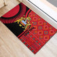 Malawi Patterns African Rubber Doormat Blended with Flag Colors and National Emblem
