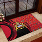 Malawi Patterns African Rubber Doormat Blended with Flag Colors and National Emblem