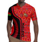 Malawi Patterns African Rugby Jersey Blended with Flag Colors and National Emblem