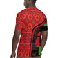 Malawi Patterns African Rugby Jersey Blended with Flag Colors and National Emblem