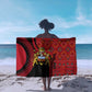 Malawi Patterns African Sarong Blended with Flag Colors and National Emblem