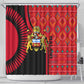 Malawi Patterns African Shower Curtain Blended with Flag Colors and National Emblem
