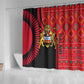Malawi Patterns African Shower Curtain Blended with Flag Colors and National Emblem