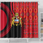 Malawi Patterns African Shower Curtain Blended with Flag Colors and National Emblem
