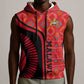 Malawi Patterns African Sleeveless Hoodie Blended with Flag Colors and National Emblem - African Pride