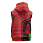 Malawi Patterns African Sleeveless Zip Hoodie Blended with Flag Colors and National Emblem - African Pride
