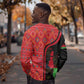 Malawi Patterns African Sweatshirt Blended with Flag Colors and National Emblem