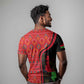 Malawi Patterns African T shirt Blended with Flag Colors and National Emblem