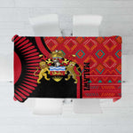 Malawi Patterns African Tablecloth Blended with Flag Colors and National Emblem