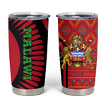 Malawi Patterns African Tumbler Cup Blended with Flag Colors and National Emblem