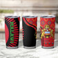 Malawi Patterns African Tumbler Cup Blended with Flag Colors and National Emblem
