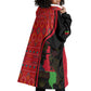 Malawi Patterns African Wearable Blanket Hoodie Blended with Flag Colors and National Emblem