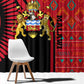 Malawi Patterns African Window Curtain Blended with Flag Colors and National Emblem