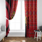 Malawi Patterns African Window Curtain Blended with Flag Colors and National Emblem