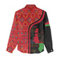 Malawi Patterns African Women Casual Shirt Blended with Flag Colors and National Emblem
