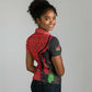 Malawi Patterns African Women Polo Shirt Blended with Flag Colors and National Emblem