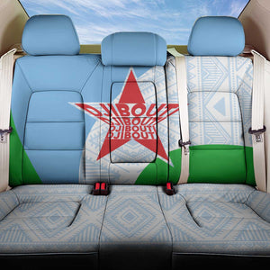 Djibouti Back Car Seat Cover Flag Tribal Motifs and Red Star Symbol of Unity