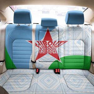 Djibouti Back Car Seat Cover Flag Tribal Motifs and Red Star Symbol of Unity