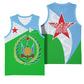 Djibouti Basketball Jersey Flag Tribal Motifs and Red Star Symbol of Unity - African Pride