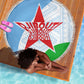 Djibouti Beach Blanket Flag Tribal Motifs and Red Star Symbol of Unity