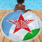 Djibouti Beach Blanket Flag Tribal Motifs and Red Star Symbol of Unity