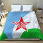 Djibouti Bedding Set Flag Tribal Motifs and Red Star Symbol of Unity