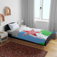 Djibouti Bedding Set Flag Tribal Motifs and Red Star Symbol of Unity