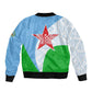 Djibouti Bomber Jacket Flag Tribal Motifs and Red Star Symbol of Unity