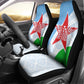 Djibouti Car Seat Cover Flag Tribal Motifs and Red Star Symbol of Unity