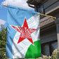 Djibouti Garden Flag Flag Tribal Motifs and Red Star Symbol of Unity