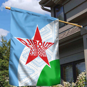 Djibouti Garden Flag Flag Tribal Motifs and Red Star Symbol of Unity