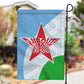 Djibouti Garden Flag Flag Tribal Motifs and Red Star Symbol of Unity