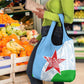 Djibouti Grocery Bag Flag Tribal Motifs and Red Star Symbol of Unity
