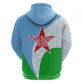 Djibouti Hoodie Flag Tribal Motifs and Red Star Symbol of Unity