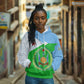 Djibouti Hoodie Flag Tribal Motifs and Red Star Symbol of Unity