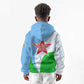 Djibouti Kid Hoodie Flag Tribal Motifs and Red Star Symbol of Unity