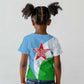 Djibouti Kid T shirt Flag Tribal Motifs and Red Star Symbol of Unity