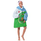 Djibouti Kid Wearable Blanket Hoodie Flag Tribal Motifs and Red Star Symbol of Unity