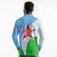 Djibouti Long Sleeve Polo Shirt Flag Tribal Motifs and Red Star Symbol of Unity