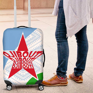 Djibouti Luggage Cover Flag Tribal Motifs and Red Star Symbol of Unity