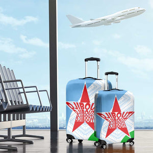 Djibouti Luggage Cover Flag Tribal Motifs and Red Star Symbol of Unity
