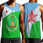 Djibouti Men Tank Top Flag Tribal Motifs and Red Star Symbol of Unity