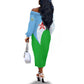 Djibouti Off The Shoulder Long Sleeve Dress Flag Tribal Motifs and Red Star Symbol of Unity