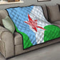 Djibouti Quilt Flag Tribal Motifs and Red Star Symbol of Unity