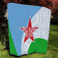 Djibouti Quilt Flag Tribal Motifs and Red Star Symbol of Unity
