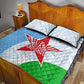Djibouti Quilt Bed Set Flag Tribal Motifs and Red Star Symbol of Unity