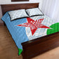 Djibouti Quilt Bed Set Flag Tribal Motifs and Red Star Symbol of Unity