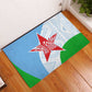 Djibouti Rubber Doormat Flag Tribal Motifs and Red Star Symbol of Unity