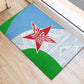 Djibouti Rubber Doormat Flag Tribal Motifs and Red Star Symbol of Unity
