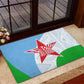 Djibouti Rubber Doormat Flag Tribal Motifs and Red Star Symbol of Unity